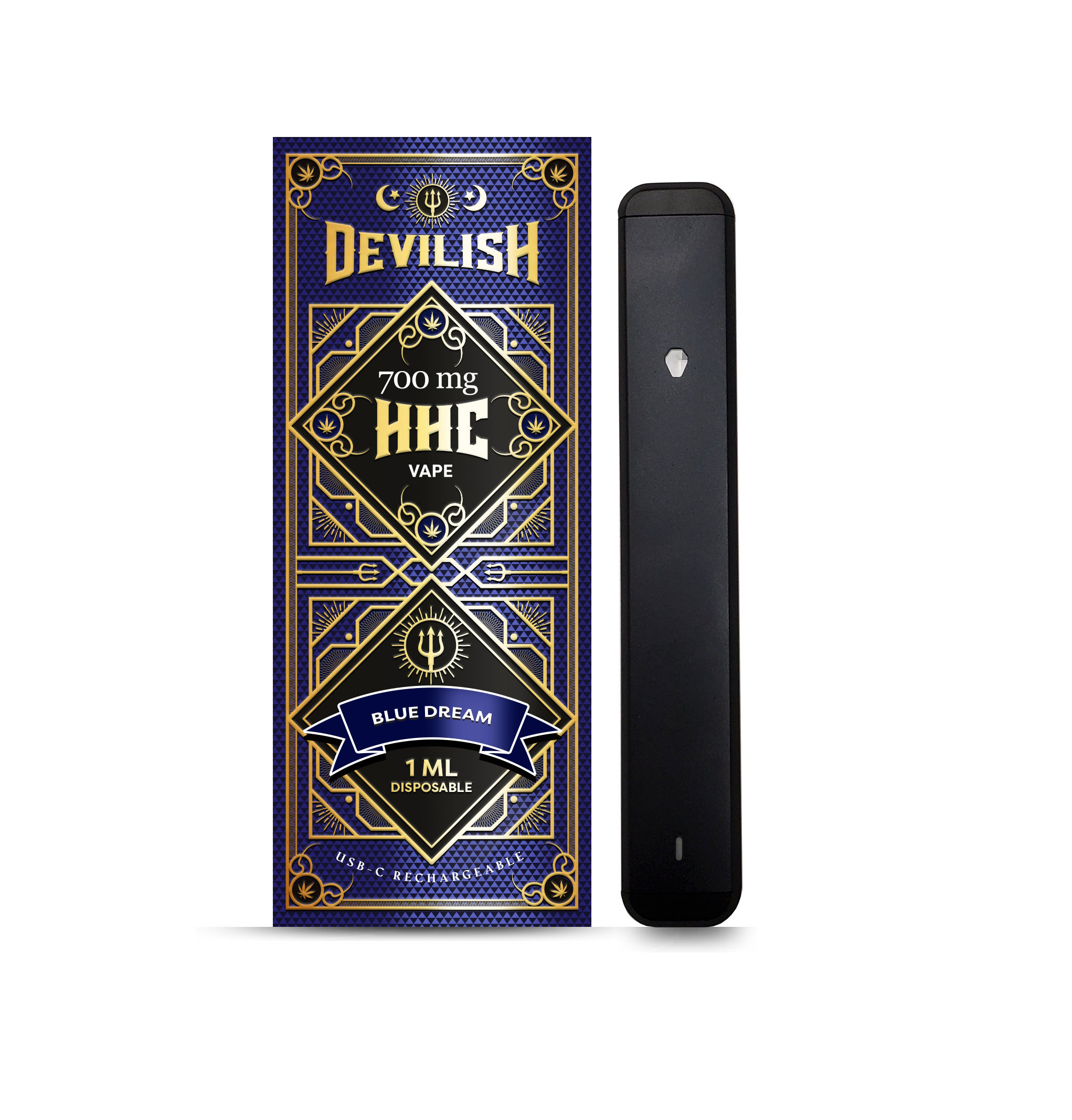 Devilish 700mg HHC Disposable Vape Pen, Blue Dream