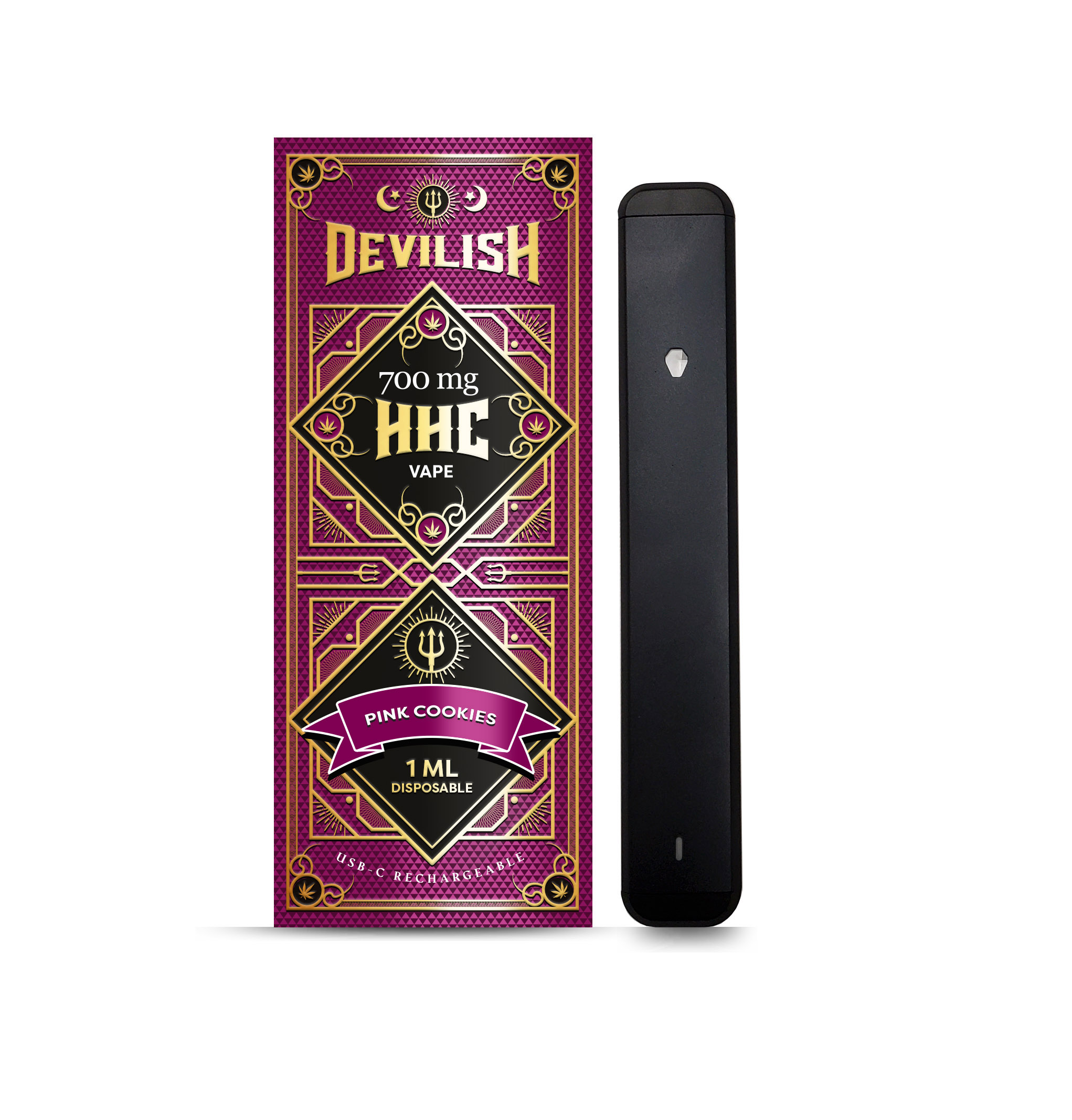 Devilish 700mg HHC Disposable Vape Pen, Pink Cookies