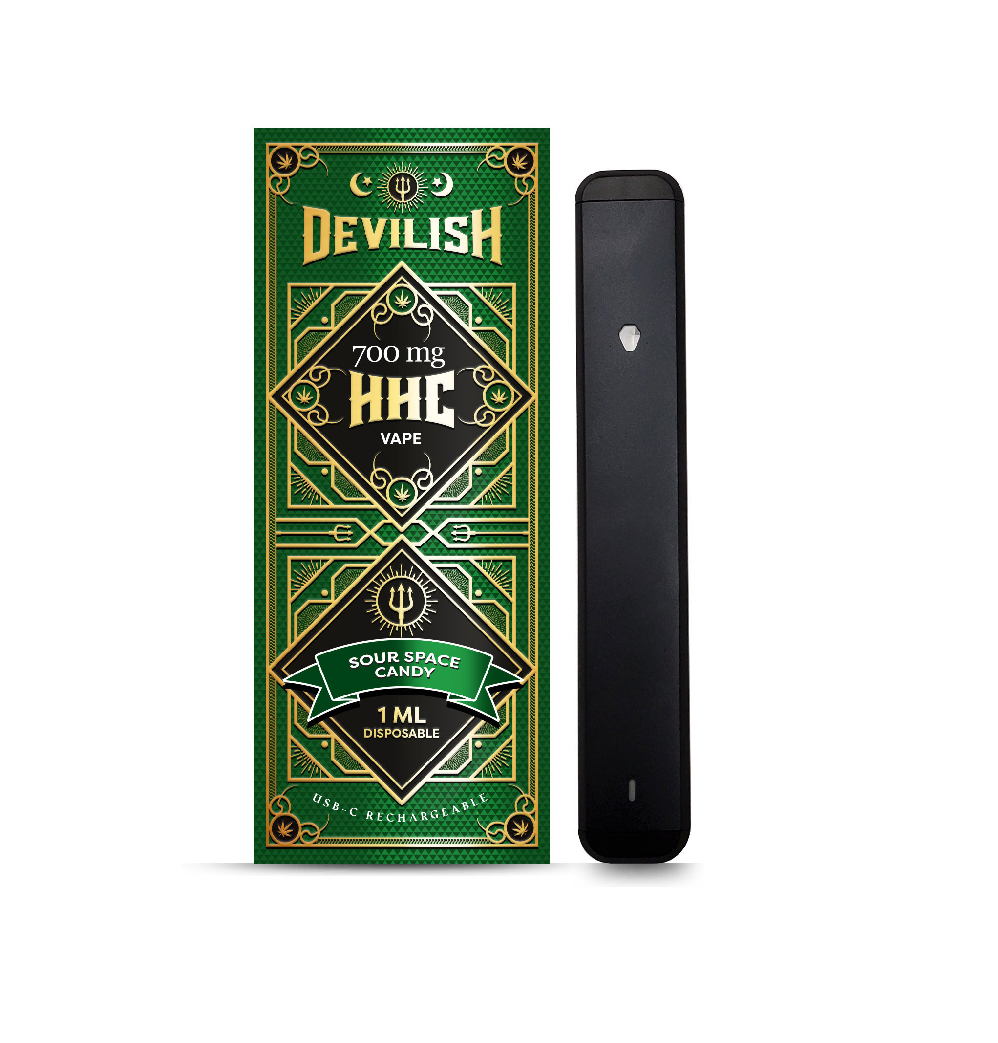 Devilish 700mg HHC Disposable Vape Pen, Sour Space Candy