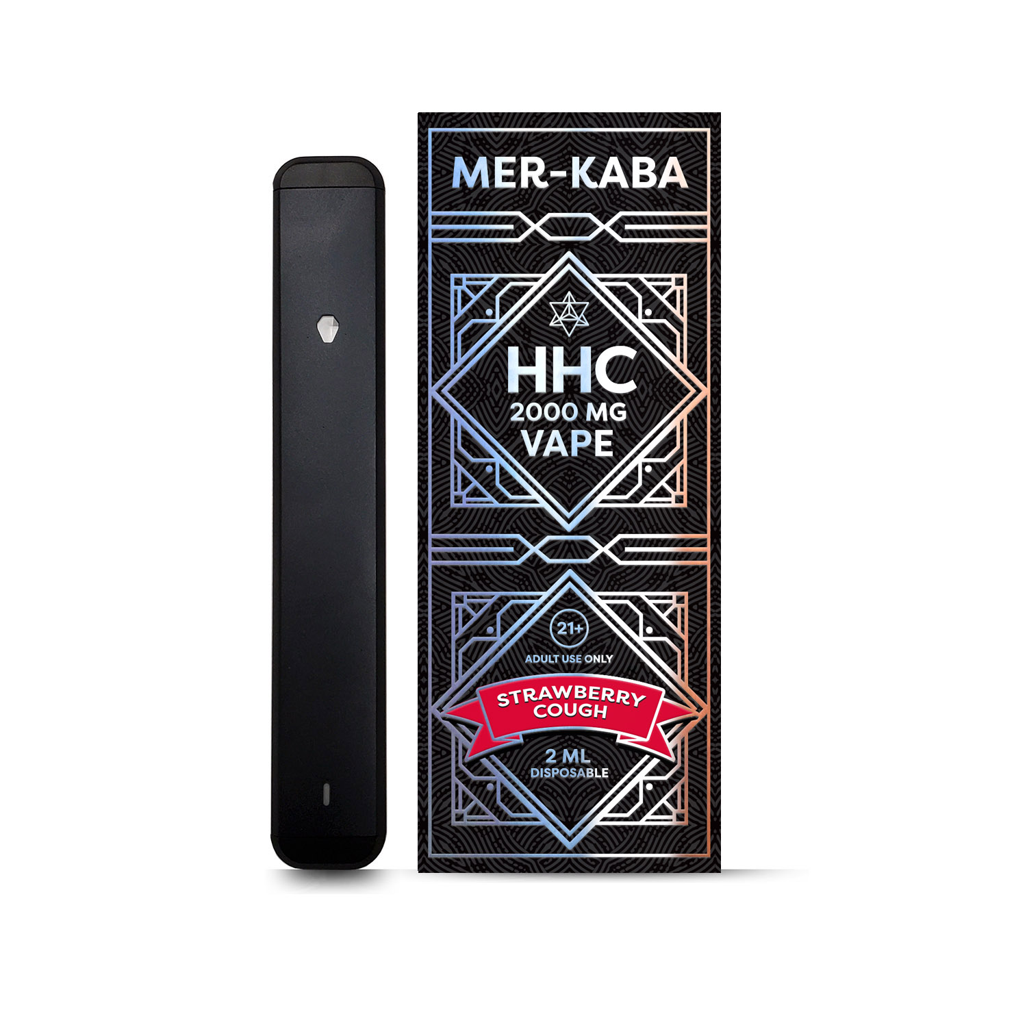 Merkaba 2000 mg HHC Disposable Vape Pen, Strawberry Cough