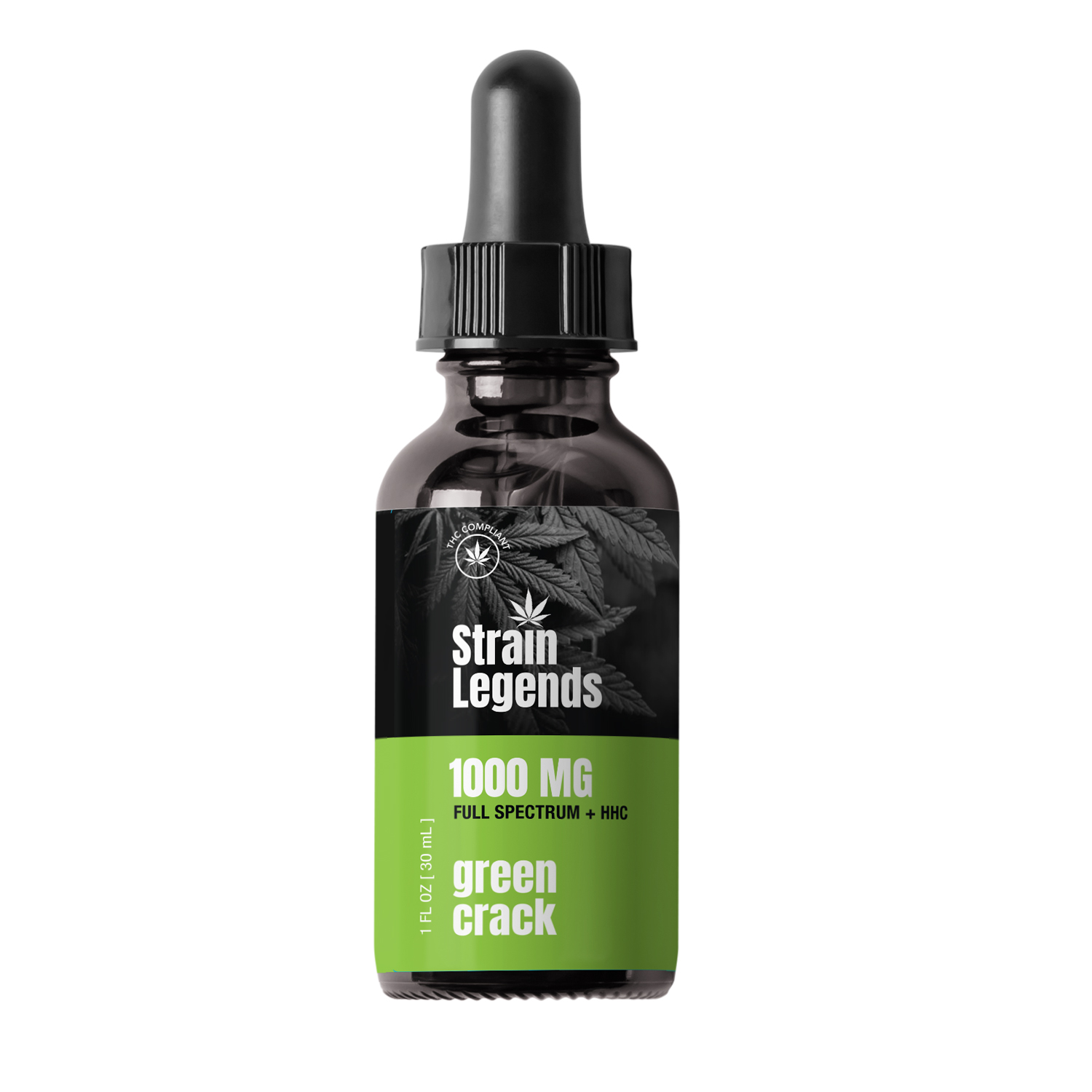 Strain Legends 1000 mg Full Spectrum + HHC Tincture, Green Crack