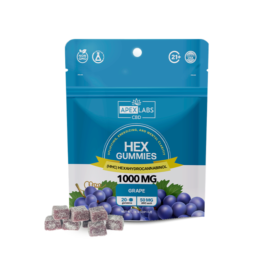 Apex Labs 50mg Hex HHC Infused Gummies - Grape Flavor