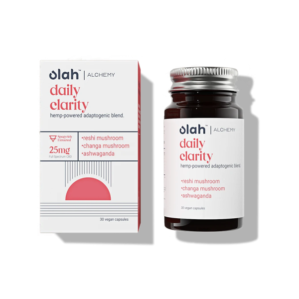 Bottle Olah Alchemy Daily Clarity nest to packaging